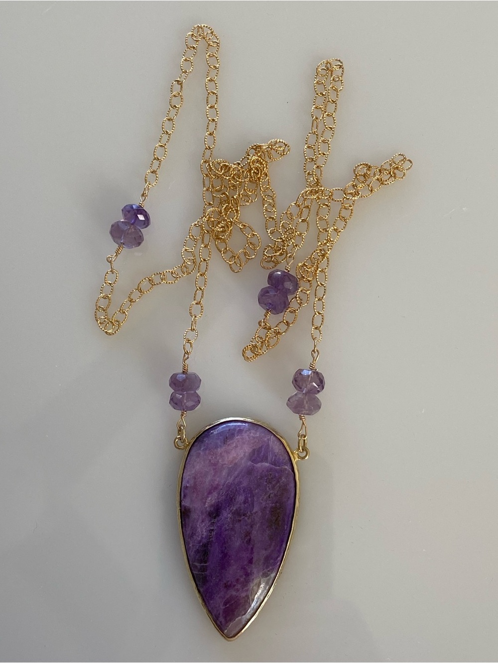 Bahgsu Sugilite & Amethyst Vermeil Necklace